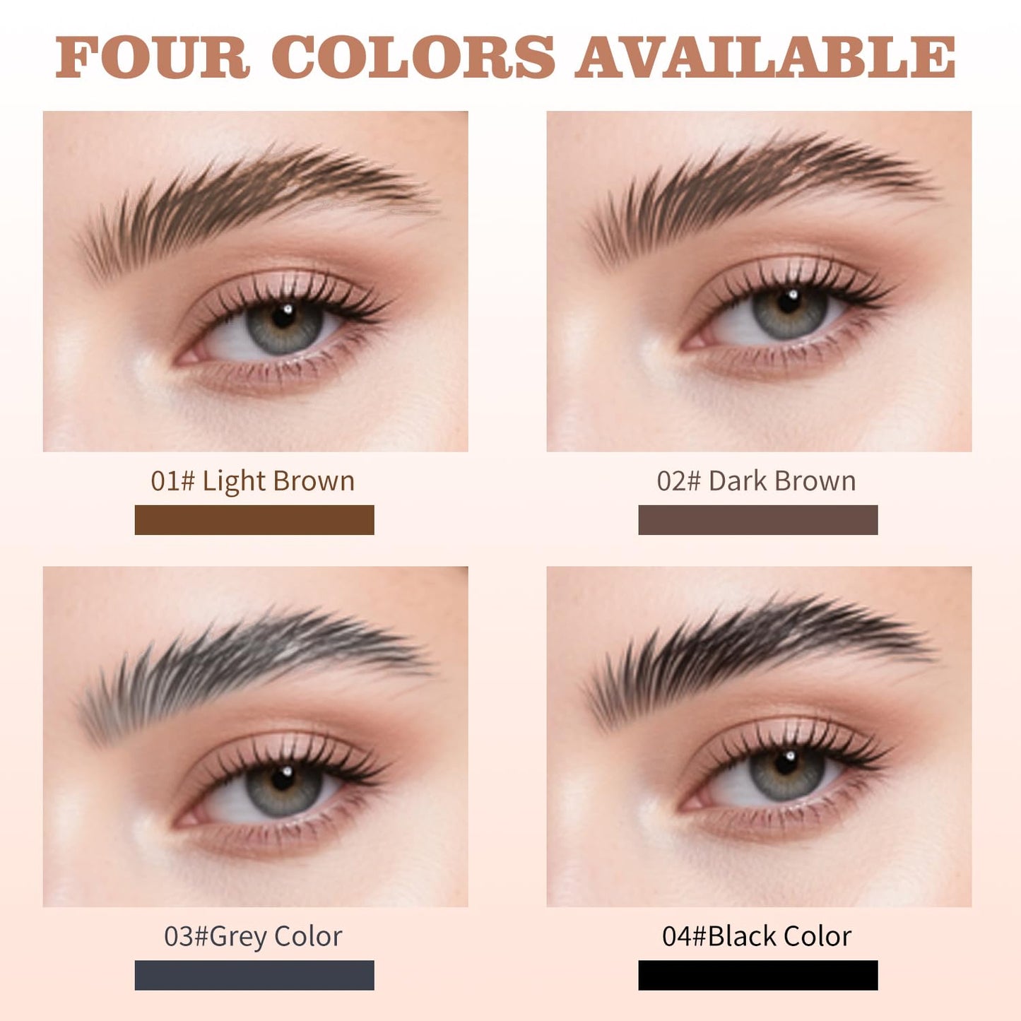 Eyebrow Pen, Waterproof Microblading Eyebrow Pencil, 4 Tip Precise Eye Brow Makeup Pen for Women to Effortlessly Create Hair Like Natural Brows, Non Dry Out and Last All Day (Light brown)