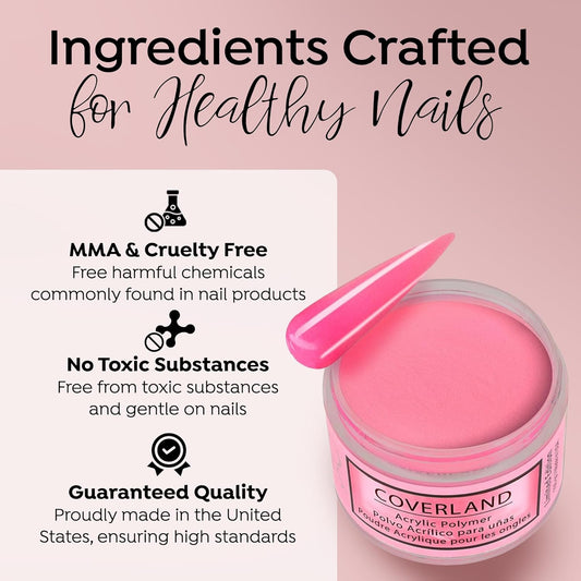 Tones Coverland Acrylic Nail Powder "Hottern than your Ex" - Limited Edition Acrylic Powder for Nail Design, Sculpting, and Masking Nail Imperfections - Professional Acrylic Nail Supplies - (1.5 Oz)