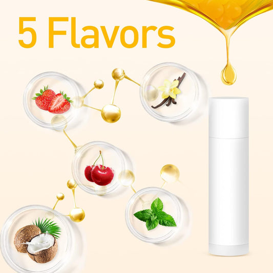 DMSKY 50 Pack Lip Balm Unlabeled, Natural Lip Balms Bulk Blank Tube, Lip Balm for Party Favors and Gift Basket Filling, Wedding or Baby Shower-5 Flavors