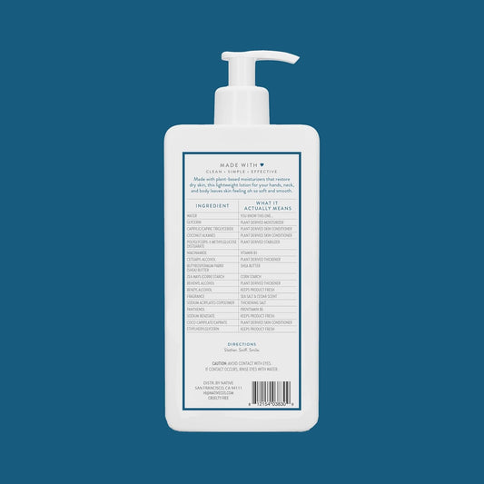 Native Body Lotion Contains Naturally Derived Plant-Based Moisturizers for Women and Men | Restores Dry Skin, Sea Salt & Cedar, 16.5 fl oz