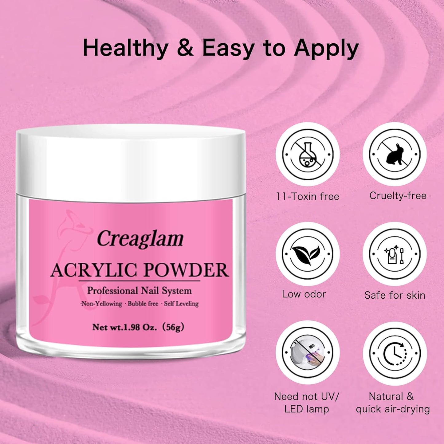 Acrylic Powder for Nail 56g: 2oz Raspberry Rose Acrylic Powder Large Capacity Professional for 3D Art Carving French Extension - DIY Nail Carving Long-Lasting No Needed Lamp