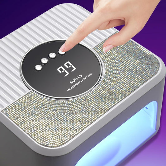 268W UV LED Nail Lamp, Gel Nail Light for Nail Polish UV Dryer with 4 Timers Professional Fast Curing Lamp Nail Art Tools with Rhinestone