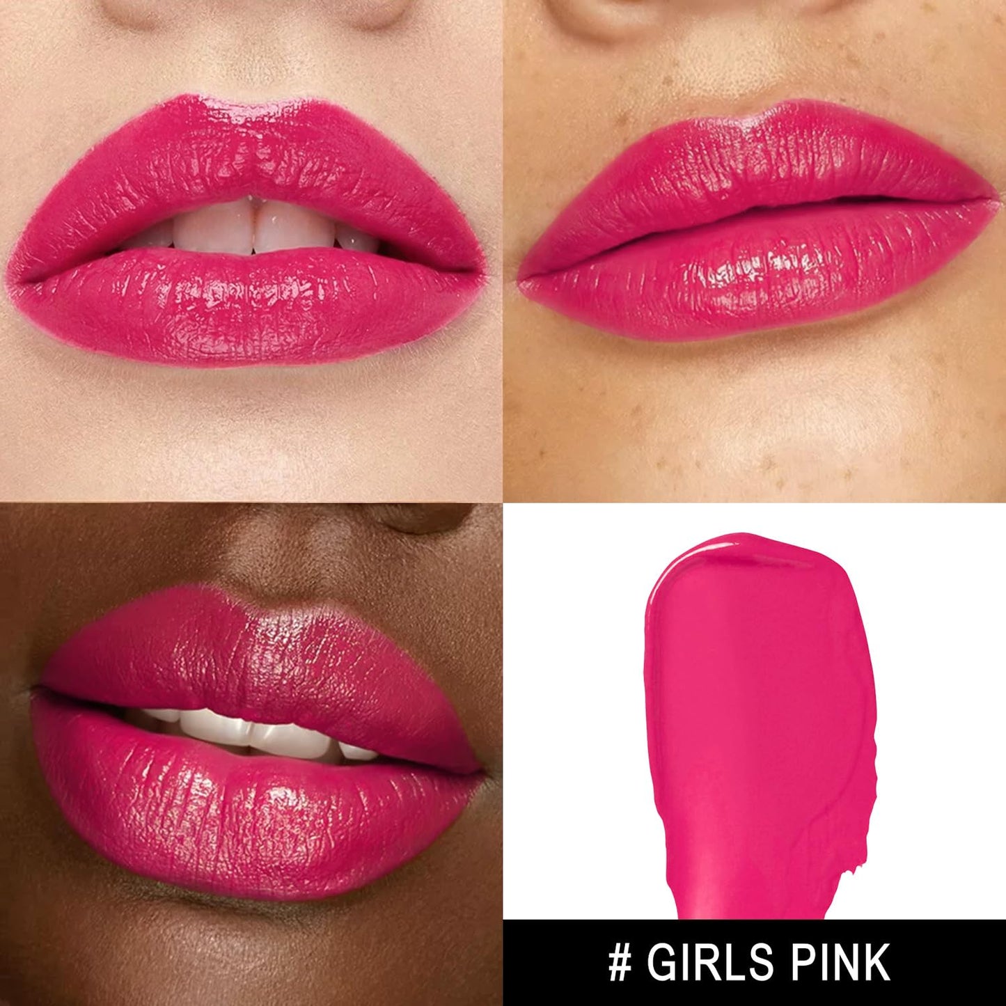 MAKI YIKA Moisture Hot Pink Lipstick for Women Hydrate Lip Balm for Dry Cracked Lips Weightless Glossy Lip Color Juicy Finish,MA056 Girl's Pink
