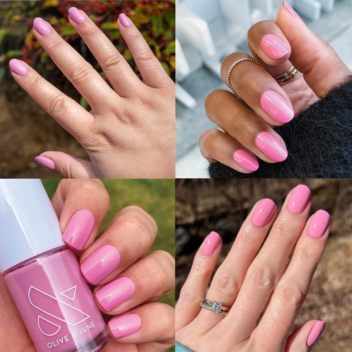 Olive & June Long Lasting Nail Polish | Plump, Gel-Like Finish No Lamp Needed | Lasts up to 10 days | Salon-Quality Color at Home | 15-Free, Vegan Cruelty-Free Chip-Resistant Shine | JM Pinky Lavender