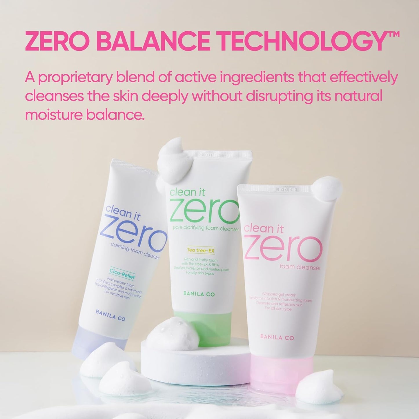 BANILA CO NEW Clean It Zero Foam Cleanser | All Skin Types | Creamy Foam Cleansing with Natural Herbs (150ml / 5.07 fl.oz)