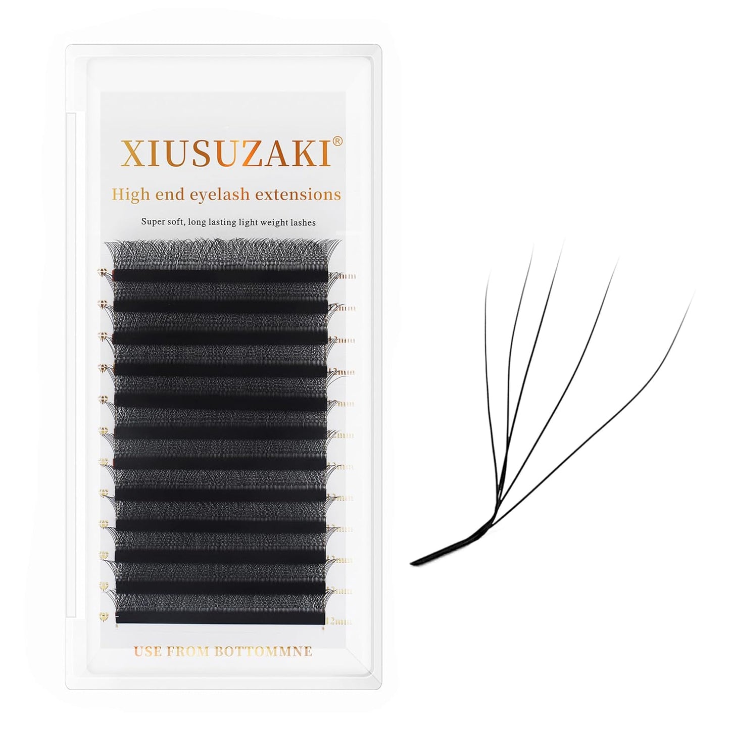 W Lash Extensions 5D Eyelash Extensions W Shape 0.07mm Thickness L Curl 13mm Premade Fans W Lashes Individual Lashes Matte Black 12 Rows False Eyelashes Volume Lashes(W-5D-0.07-L,13mm)