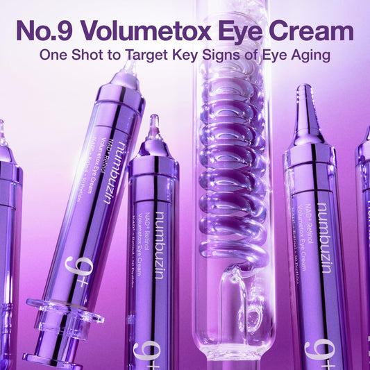 numbuzin No.9 Eye Cream | NAD+ Retinol Volumetox Eye Cream | Firming, Wrinkles, Fine Lines, Dark Circles, Puffy | Retinol, Peptides, Niacinamide | Undereye Treatment Serum | 0.33 fl. oz.