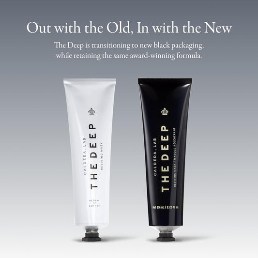 Caldera + Lab The Deep | Men's Organic Hydrating Clay Face Mask for Dry, Sensitive, & Normal Skin – Vegan, Natural & Antioxidant Packed Exfoliating Skincare Facial Treatment