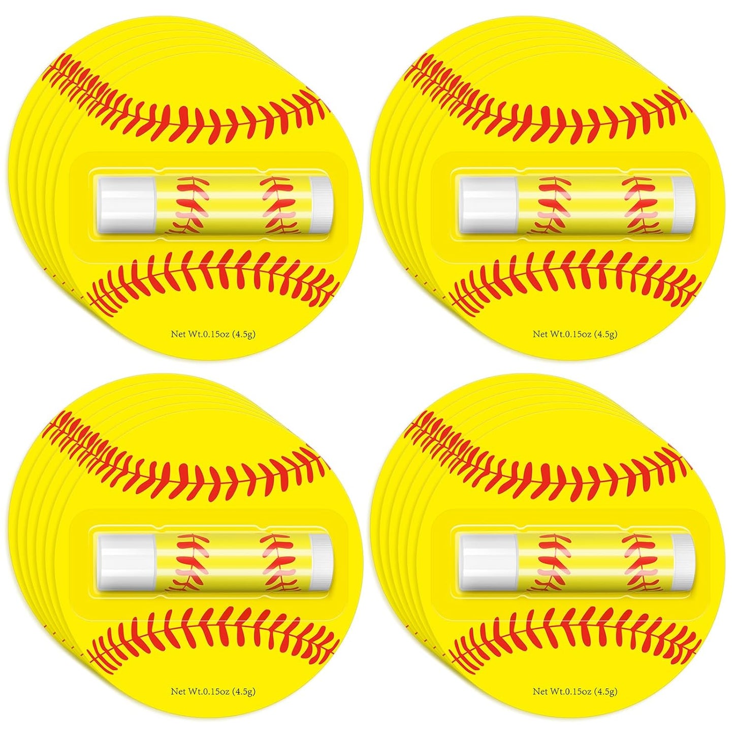 24 Pack Softball Chapstick for Softball Stadium Party Bulk Gifts,Beeswax Moisturizing Lip balm,Vanilla Flavor Plumping Lip balm for softball Team Girls kids Men Women Sports Lovers