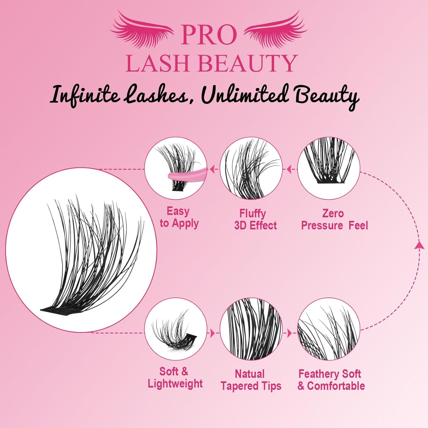 Lash CIusters 320Pcs Individual Lashes 3D Fluffy Cluster Lashes Natural Look Eyelash Clusters Faux Mink Wispy Lashes 40D+50D-C Mixed DIY Lash Extension (3D Fluffy-40D+50D-C,8-16mix)