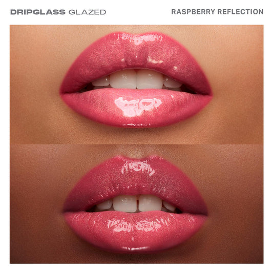 Morphe Dripglass High Shine Lip Gloss - Glazed, Semi-Sheer & Nourishing Lip Makeup - Buildable Formula Infused with Plant-Derived Squalane & Vitamin E - Raspberry Reflection (0.13 oz)