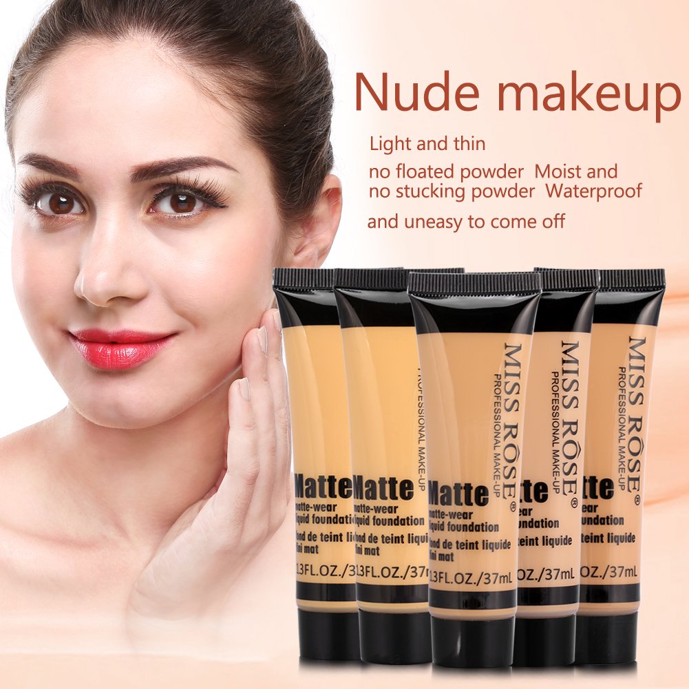 Sonew Smooth Makeup Base Face Liquid, Liquid Makeup Base Coverage for Whitening Moisturizing,Matte Wear Concealer Sun Block Cream 37ml(BEIGE 7)