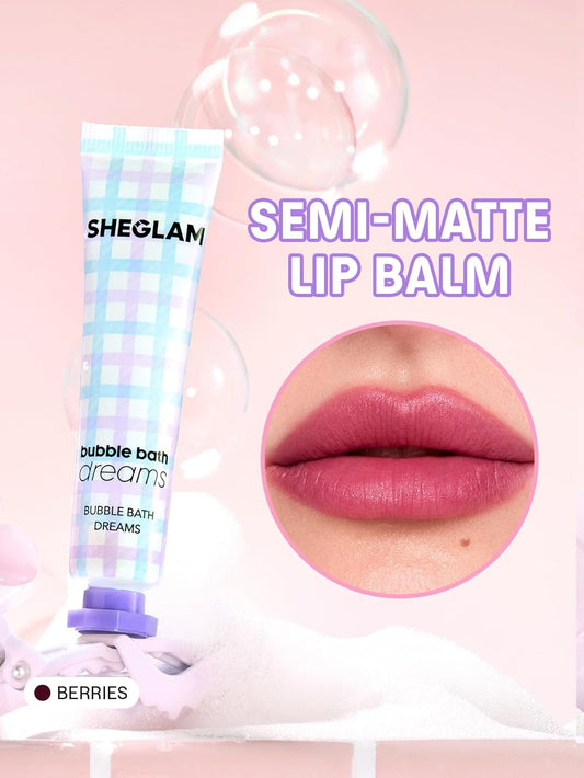 SHEGLAM Bubble Kiss Lip Balm Semi-Matte Nourishing & Hydrating Moisturizing Lip Balm - Berries