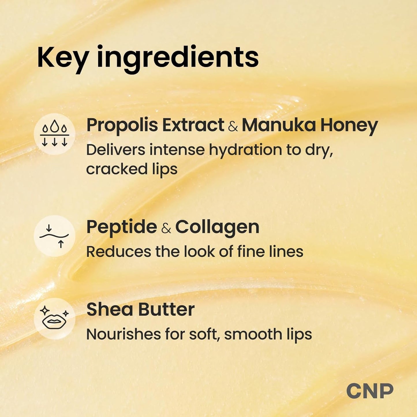CNP Honey Lip Butter - Propolis Lipcerin™ 01 Original, Hydrating Overnight Manuka Lip Balm & Mask, 12hr Long-Lasting Moisture, Korean Skin Care, 0.5 fl.oz.