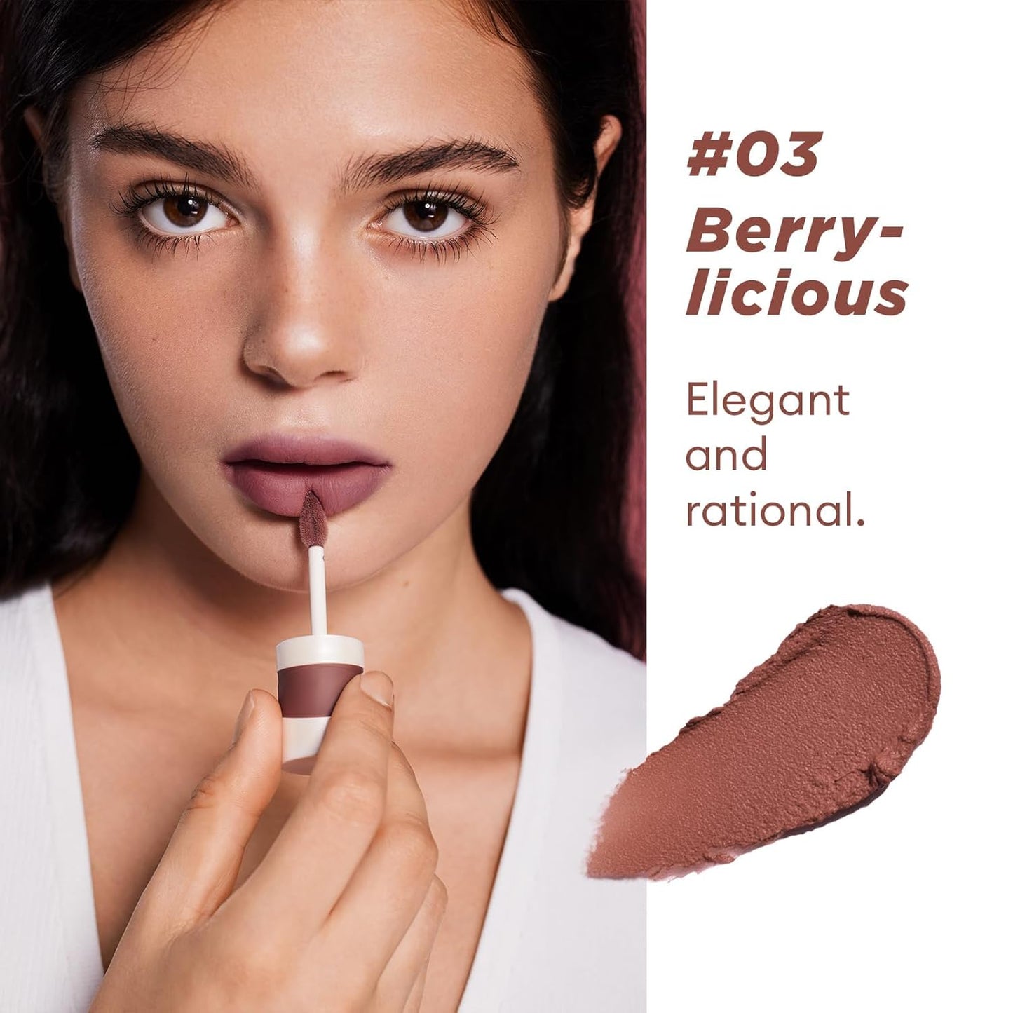 ITY Velvet Matte Finish Lip Stain-Mousse Textured Lip Clay, Red Shade, Conceals Lip Lines, Rich Pigment Lip Tint Lipsticks,0.14 oz (4g) in Berrylicious, Ginger.