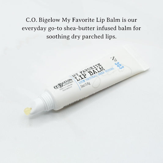 C.O. Bigelow My Favorite Lip Balm Tubes, Pack of 3 Bulk Lip Balm Tubes with Shea Butter & Jojoba Oil, 0.5 oz