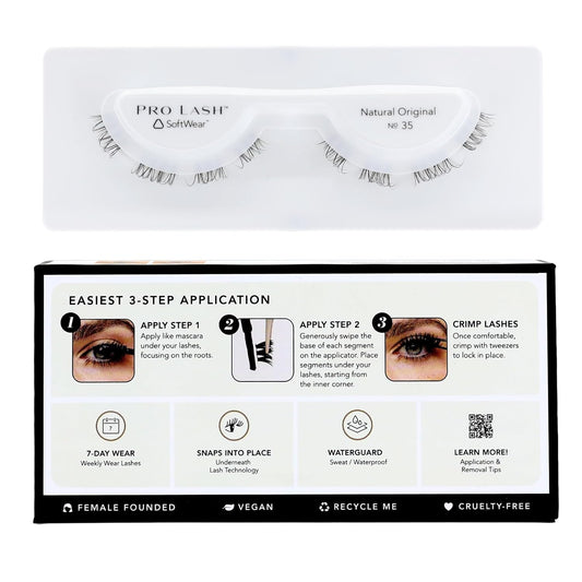 Pro Lash SoftWear Clean Girl Mini Lash Clusters Kit - Natural-Looking, Lightweight Lashes - 7-Day Cluster Eyelash Extensions Waterproof Lashes Clusters - Single Set - Original No. 35
