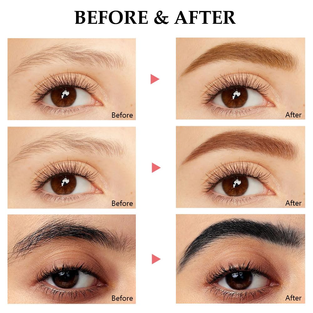 Tinted Thickening Brow Mascara,Brow Fast Sculpt,Waterproof, Transfer-proof, Brush to Fill in Eyebrows and Cover Gray Hairs - Cruelty Free (3pcs 03 Auburn &04 Rich Auburn &08 Black)
