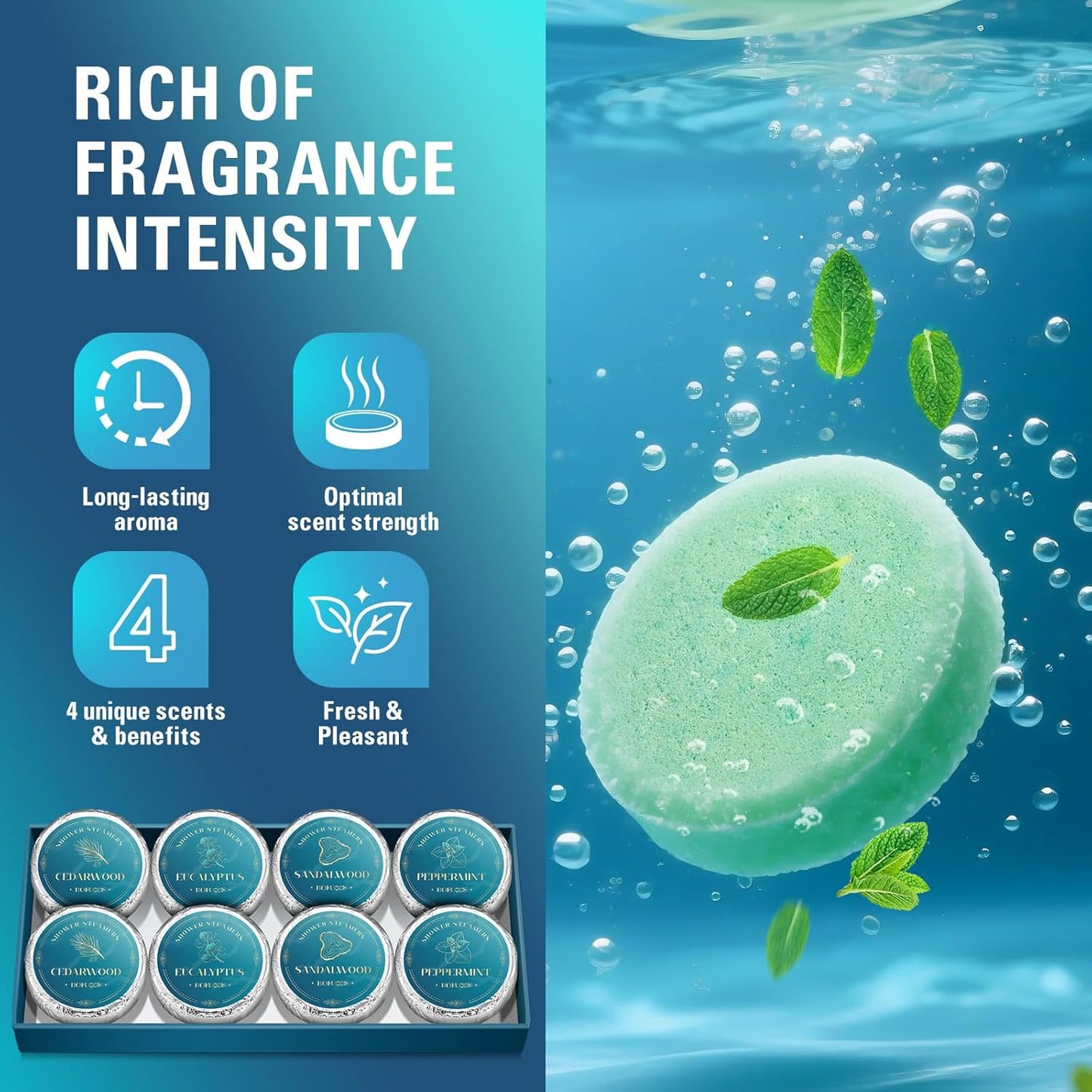 Shower Steamers Aromatherapy – Birthday & Christmas Gifts for Men Teen Dad, Stocking Stuffers White Elephant Gifts for Adults, SPA Self Care Relaxing Natural Essential Oils Bath Bombs