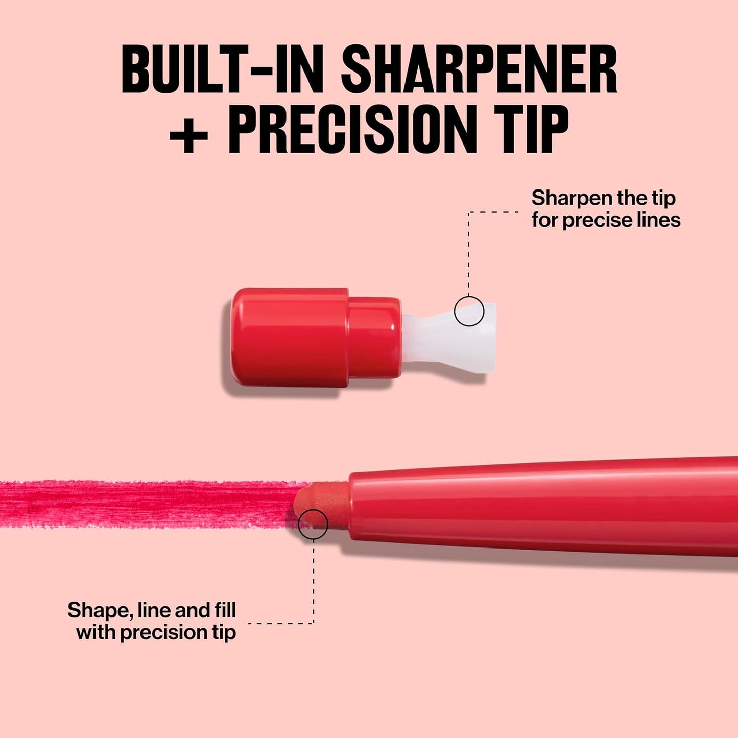 Revlon Colorstay Lip Liner Makeup with Built-in-Sharpener, Longwear Rich Colors, Smooth Application, 645 Chocolate, 0.01 oz