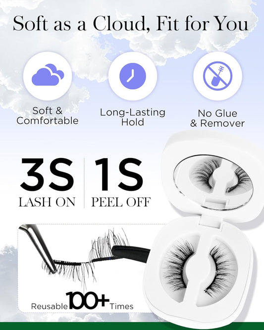 BEYELIAN Magnetic Eyelashes with Applicator Kit, Reusable Natural Look False Lashes, No Glue Needed Soft Magnetic Lashes for Eye MAGIC-100 (Lightweight & Comfortable)