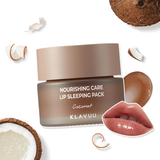 Klavuu Lip Mask Sleeping Pack (0.7oz) – Overnight Deep Hydrating Korean Lip Balm Treatment for Very Dry, Chapped Lips | Lip Lightening & Plumping with Instant Hydration | Gentle Exfoliating (Coconut)