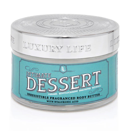 LUXURY LIFE BUTTER - Irresistibly Scented Body Butter with Hyaluronic Acid for Ultimate Moisture. Luxurious Natural Fragrance. Hydrates for a Non-Greasy Glamorous Glow, Intimate Dessert, 5 oz.