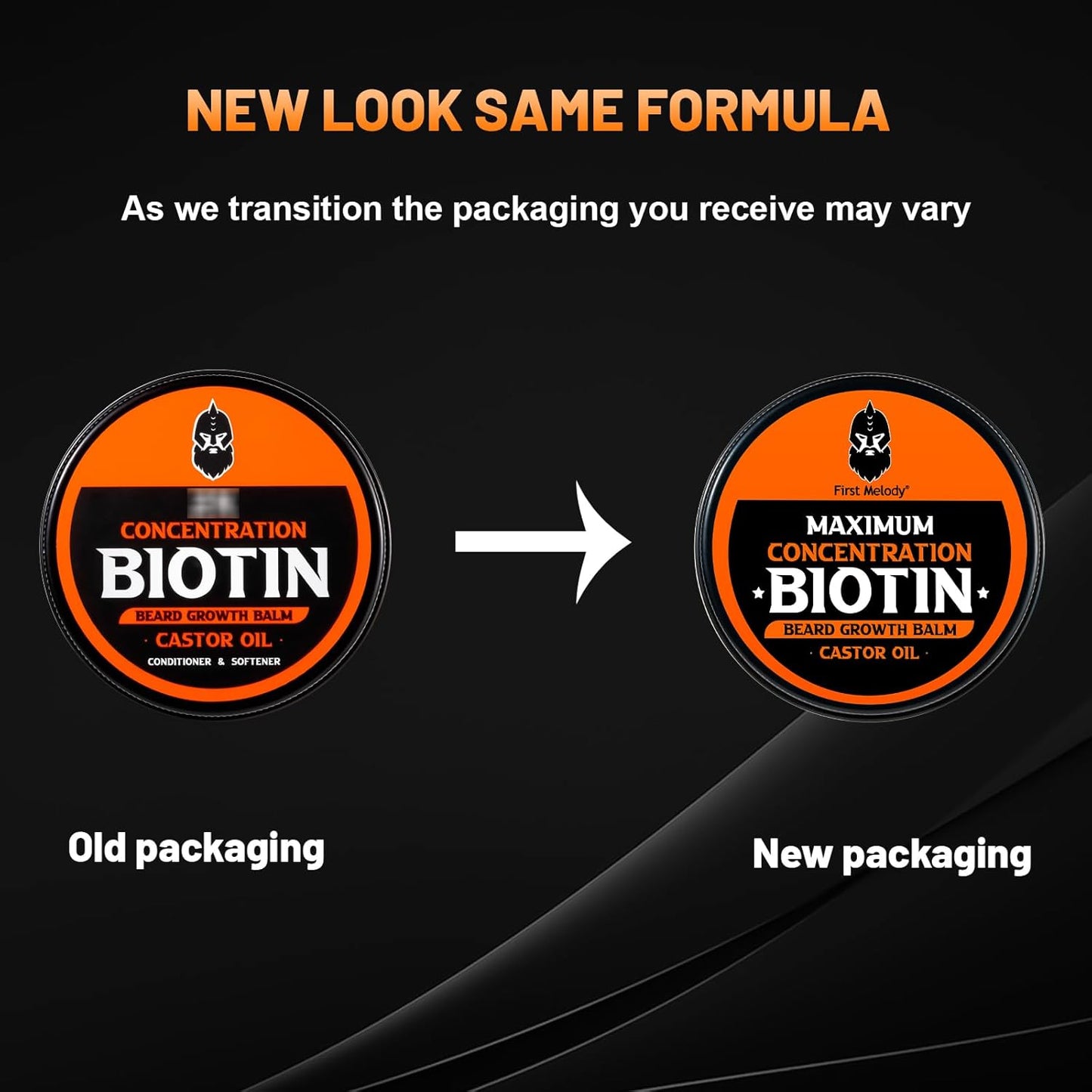 Beard Balm, 2X Concentration Biotin, with Castor Oil and Argan & Jojoba Oils, Promotes Beard Growth, Styles, Strengthens & Softens Beards & Mustaches, 2 Ounce