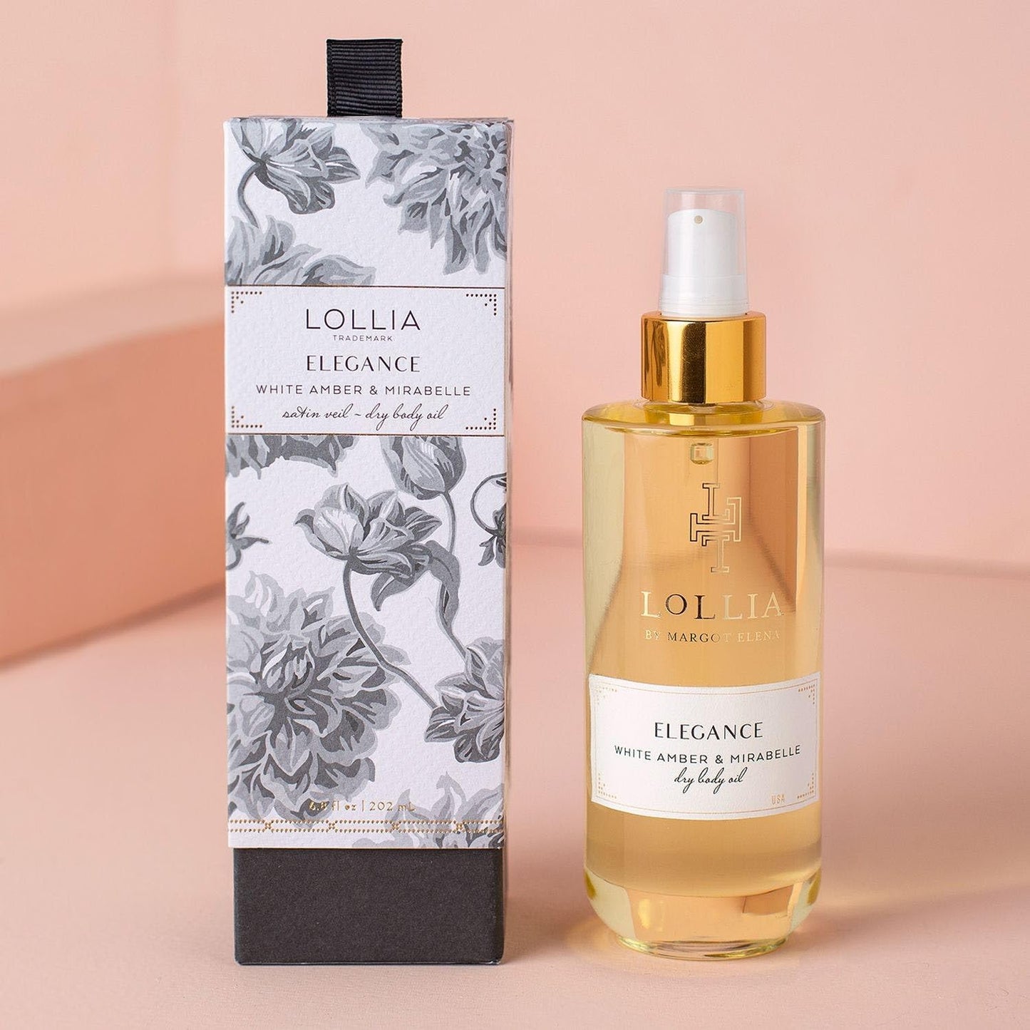 LOLLIA Elegance Dry Body Oil - White Amber and Mirabelle for Women - 6.8 oz Oil