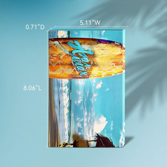 Empty Magnetic Makeup Palette, DIY Eyeshadow Pans Organizer With Mirror Inside, Frosted Finish Embossed Art Paper Makeup Organizer (Summer Day)