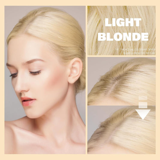 Root Touch Up Sets,Hairline Powder for Women Cover Up- Hairline Concealer for Thin and Thinning Hair, Water & Sweat Resistant,Contain Azonbey Makeup Brush (Light Blonde, Med-Makeup Brush)