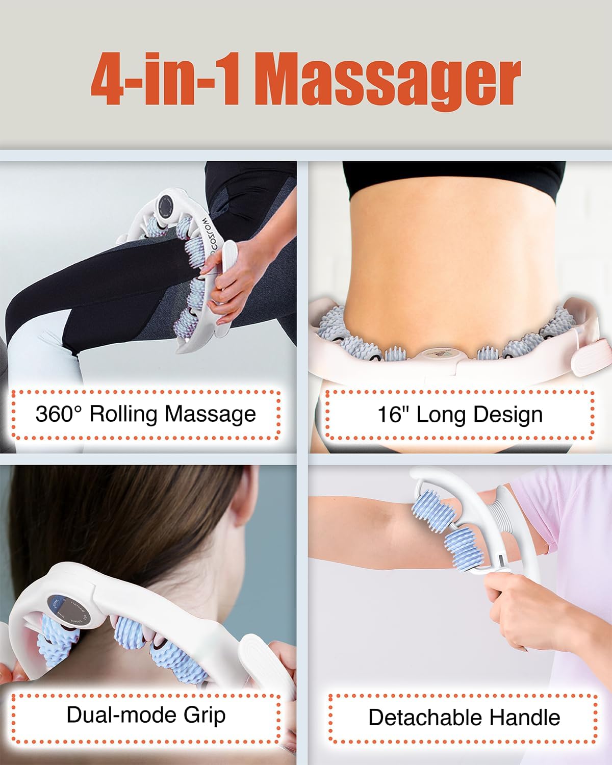 Anti Cellulite Roller & Lymphatic Drainage Massager | Fascia Blaster for Contoured & Smoother Skin | Tool for Sore Arms, Legs, Stomach & Buttocks (Blue)