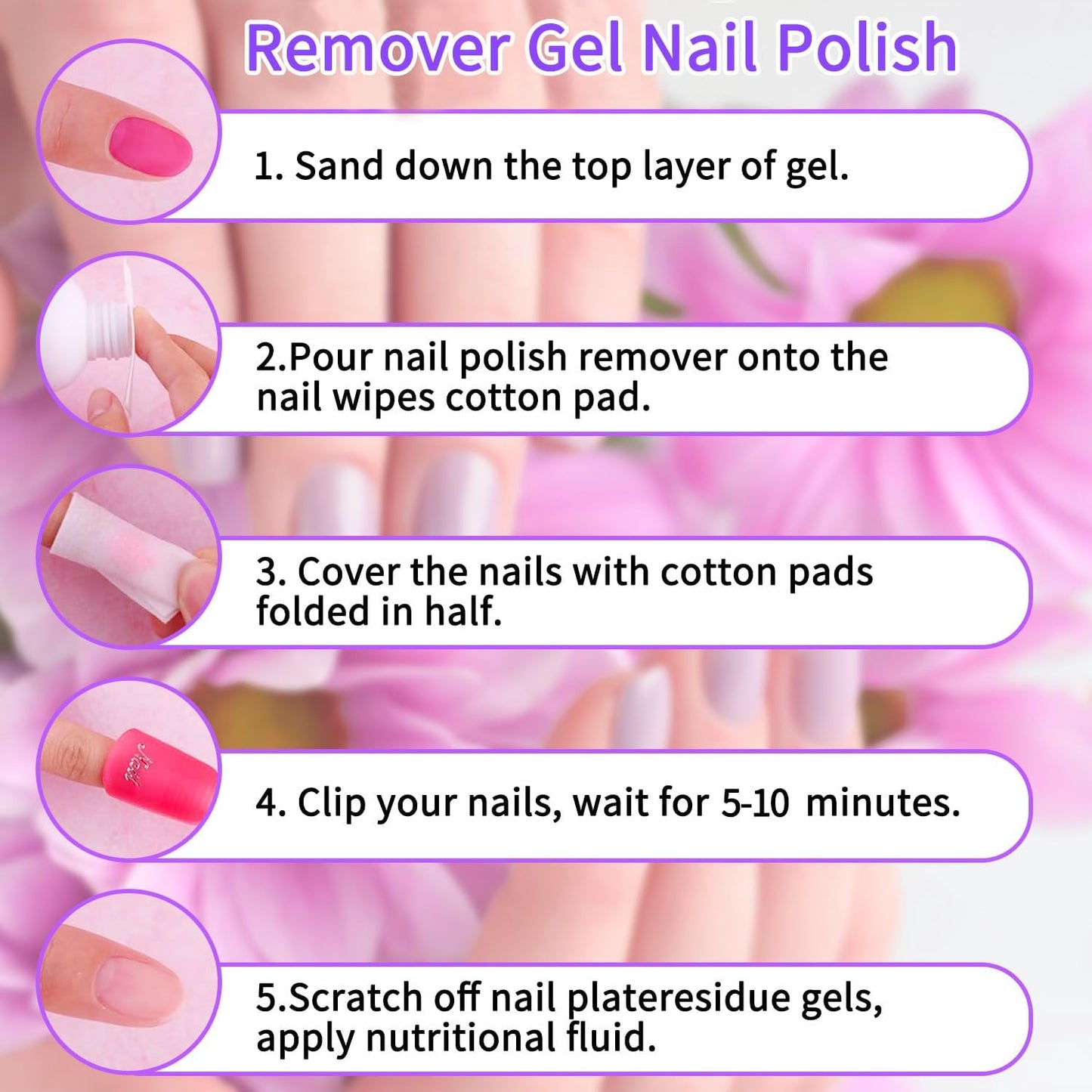 Nail Polish Remover 8Fl.Oz Nail Polish Remover Kit Polish Remover for Nails Glue Artificial Nails,Glitter Polish,Hard Builder gel,dip powder,poly gel,acrylic powder Remove