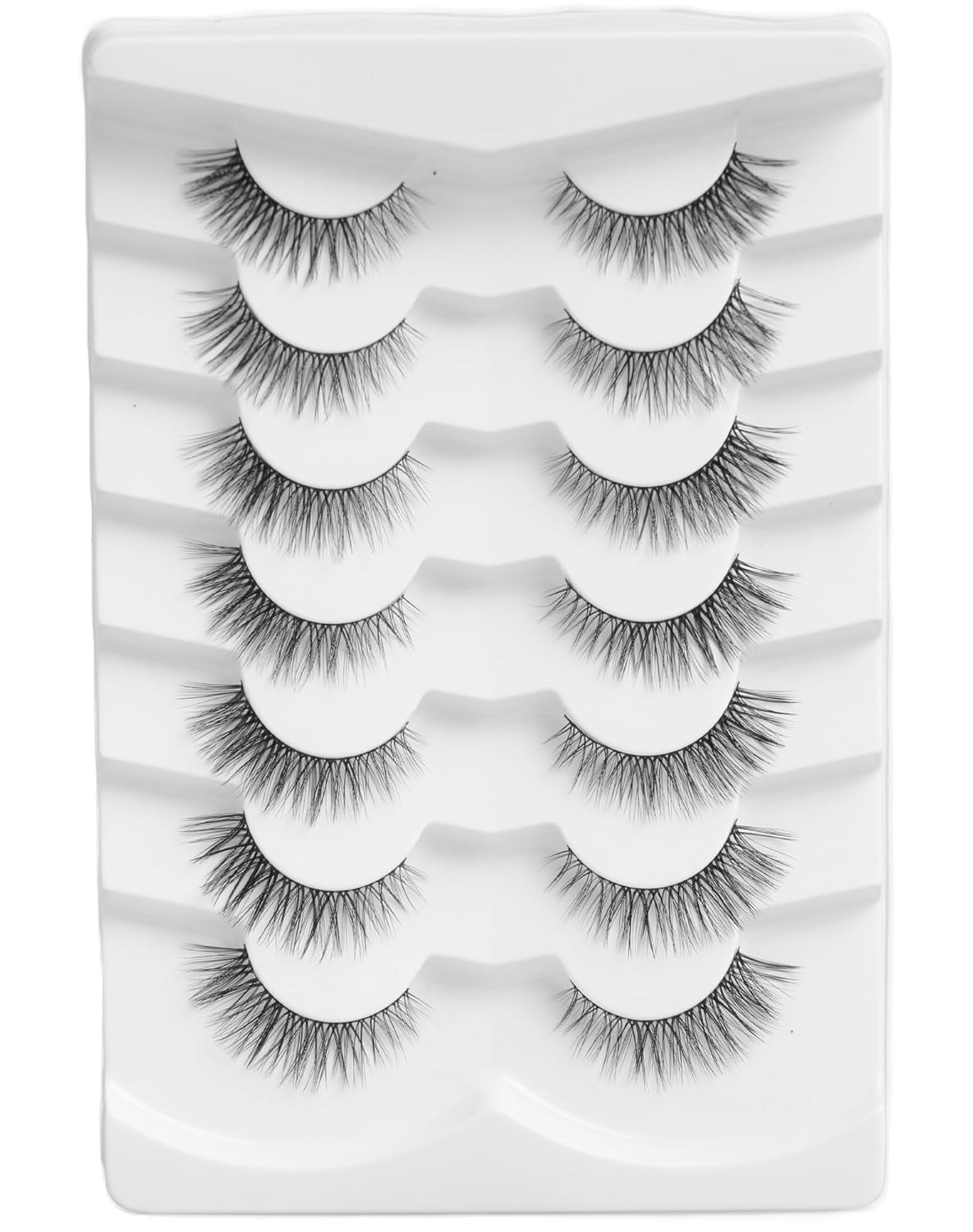 Cat Eye Lashes Wispy False Eyelashes Natural False Lashes Fox Eye Lashes Pack Demi Wispies Eyelashes Thick Mink Lashes Wispy Fake Lashes 7 Pairs