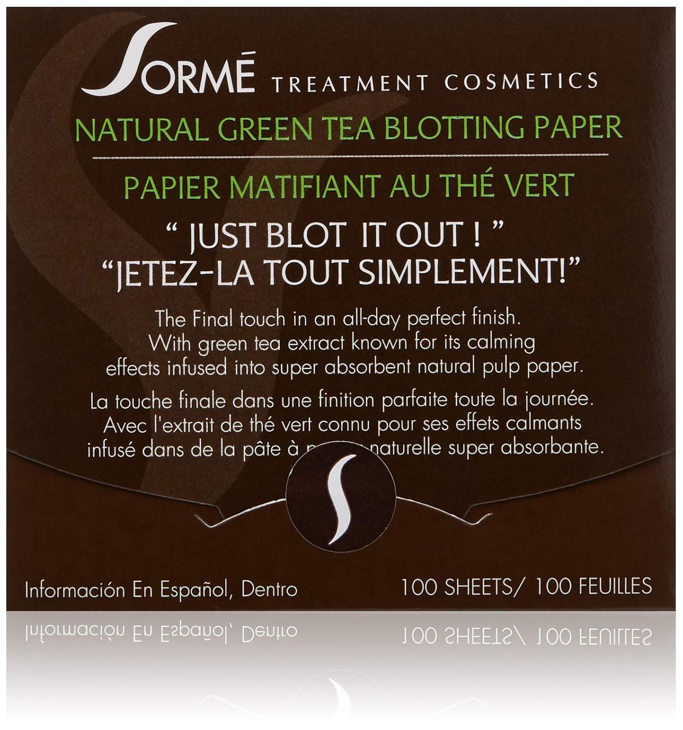 Sorme' Treatment Cosmetics Blotting Paper, Green Tea, 0.5 oz.
