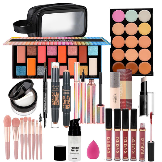 Makeup Sets Teens Makeup Kit for Women Full Kit Make up Kit Makeup Kits for Women Gift Eyeshadow Palette Concealer Palette Lipgloss Foundation Liquid Concealer Makeup Brushes Makeup Powder