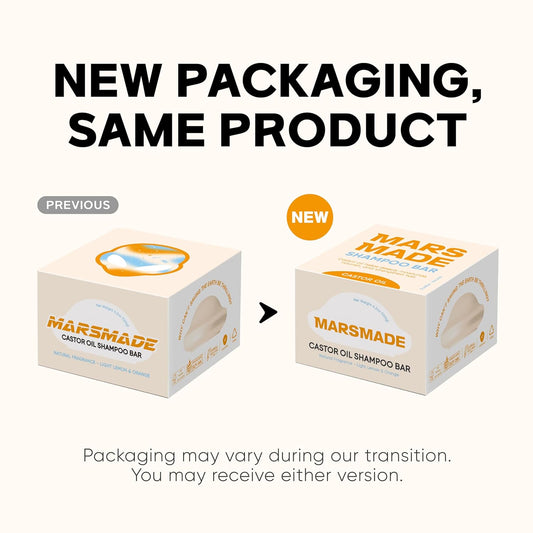 Marsmade Castor Oil Shampoo Bar Hydrating & Moisturizing Natural Hair Soap for Bathing, Hair Growth & Scalp Nourishment, Solid Shampoo for All Hair Types (120g, 4.23 oz)