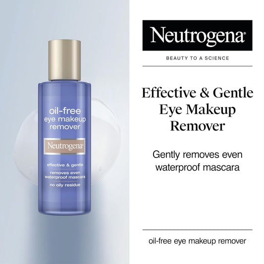 Neutrogena Gentle Oil-Free Eye Makeup Remover & Cleanser for Sensitive Eyes, Non-Greasy Makeup Remover, Waterproof Mascara Remover, Dermatologist & Ophthalmologist Tested, 8 fl. oz