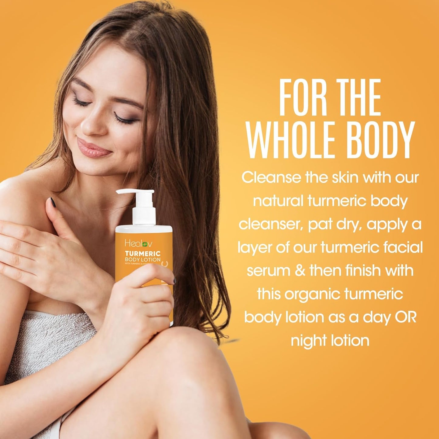 Turmeric Lotion for Spots - Natural Turmeric Skin Brightening Cream for Face & Body - Cleanse Skin, Fight Acne, Even Tone, Clear Scars, Sun Damage, & Discoloration - with Vitamin C