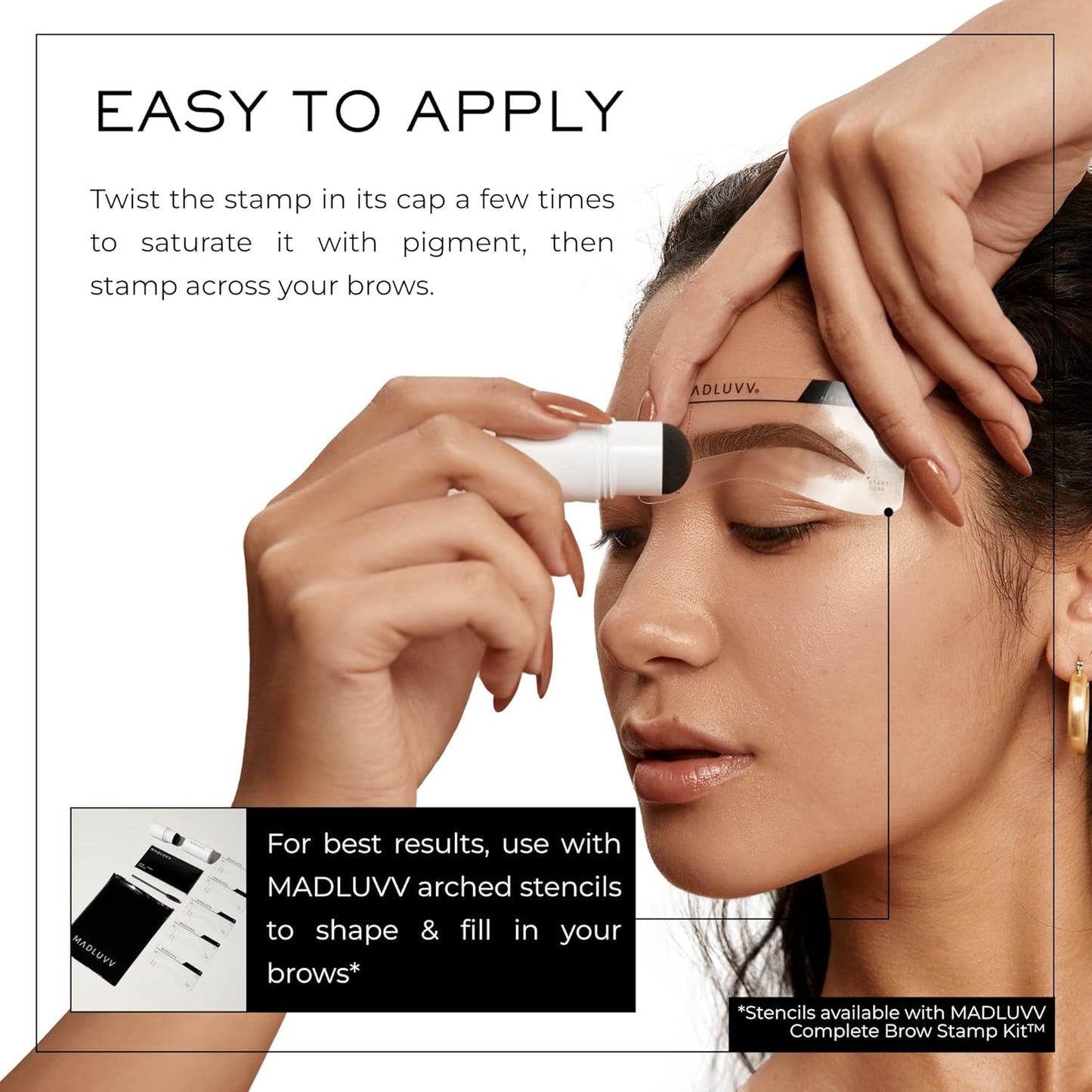 MADLUVV Brow Stamp Refill* - Color Stamp for Brows & Root Touch Up for Women & Men, Instantly Conceal Hair Loss, Grey Hair, Thinning Hair with Stain-Proof/Smudge-Proof Powder Formula (Auburn)