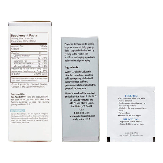 MD Nutri Hair Ultimate Program - Hair Restoration Kit 1 Month Supply - Includes Volumizing Hair Supplement, Scalp Strengthening Serum & Follicle Booster - Treats Hair Fall, Drying, Thinning & Balding