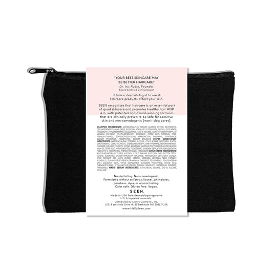 SEEN Curly On The Go Kit -Scented - Non-Comedogenic & Safe for Sensitive Skin - Sulfate-Free, Curl-Defining Styling Hair Bundle - Anti Frizz - Heat Protectant