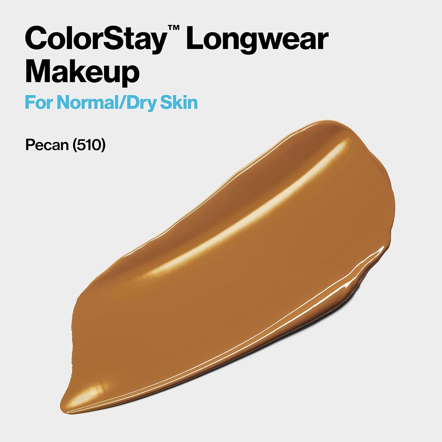 Revlon Liquid Foundation, ColorStay Face Makeup for Normal & Dry Skin, SPF 20, Longwear Medium-Full Coverage with Natural Finish, Oil Free, 510 Pecan, 1 Fl Oz