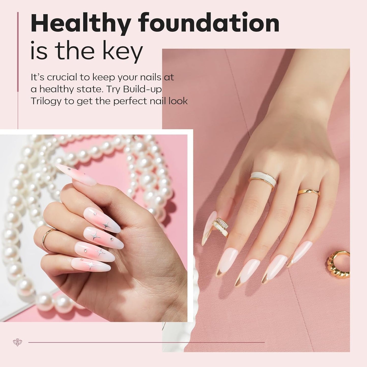 modelones Top Coat with Builder Nail Gel, Nude Pink Color Builder Top Nail Kit for Apex Building Thickening Extension, LED Lamp Cured Color Base Shine Finish Top Coat 10ml Home DIY Salon