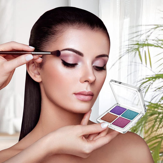 Beaupretty 10 Pieces Empty Eyeshadow Pallet 4 Grids Eye Shadow Lipstick Storage Case Box Clear Makeup DIY Cosmetic Organizer Container