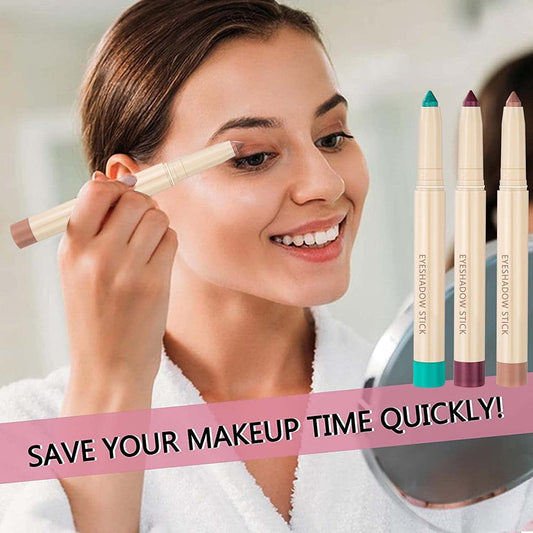 Matte Eyeshadow Stick - Smooth Cream Eyeshadow Pencil, Waterproof Long Lasting, High Pigment Hypoallergenic Highlighter Stick - Create Multi-Dimensional Eyes Look (06# Red)