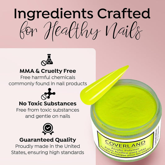 Tones Coverland Acrylic Nail Powder "Let's Go Party" - Limited Edition Acrylic Powder for Nail Design, Sculpting, and Masking Nail Bed Imperfections - Professional Acrylic Nail Supplies - (1.5 Oz)