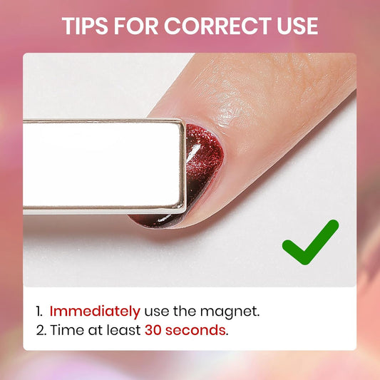 Red Magnetic Nail Polish Non Gel, Cat Eye Nail Polish Quick Dry Lacquer Manicure Gift For Women Girls 16ml/0.54 oz