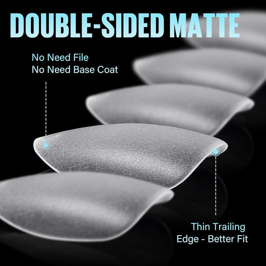 TOMICCA Short Almond Nail Tips - 450Pcs Acrylic Nail Tips Kit, 15 Sizes Pre Buffed Almond False Tips, Full Cover Double-sided Matte Nails for Nail Art Extension Press on Nails