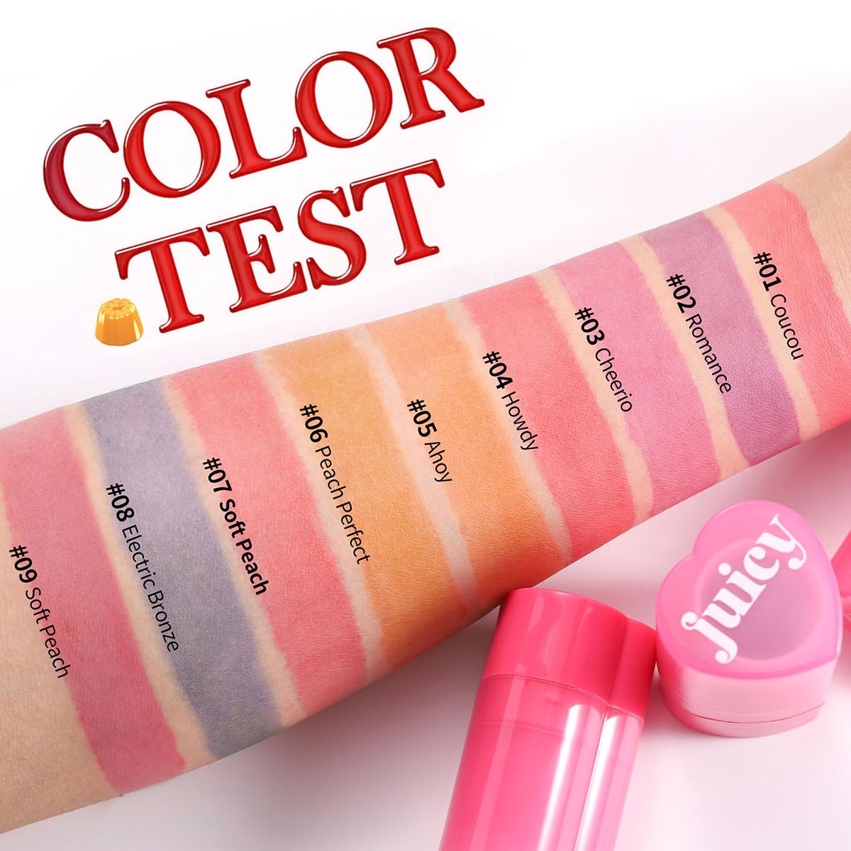 Cooling Water Jelly Tint Stick，Multi-Use Juicy Love Blush, 3-In-1cheek Blush & Eyeshadow & Lip Tinted Long-Lasting Moisture Stick，Bouncy Jelly Texture，Creates A Moist Watercolor Effect (#08, 0.32oz)